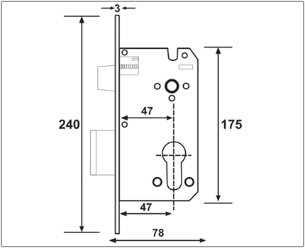 Euro Profile Cylinder Lock Body