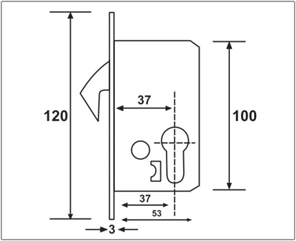 Sliding Door Dead Lock Narrow Body