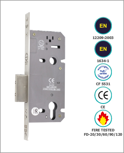 CE EURO PROFILE DIN STANDARD DEAD BOLT ONLY IN LOCK BODY (85MM CENTRE)