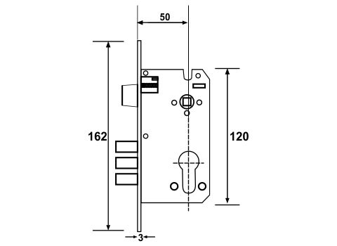 Enduro Jr. Lock Body 3 Bolt