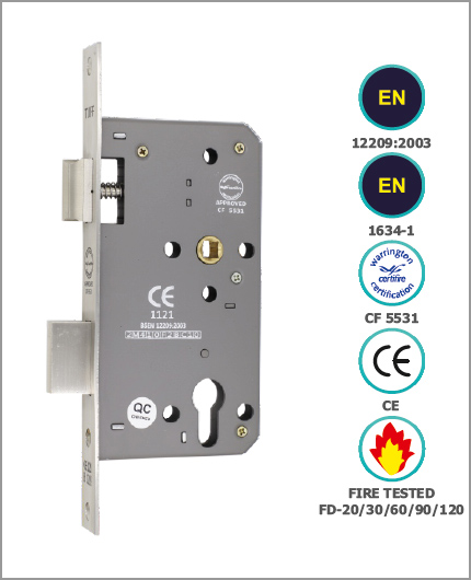 CE EUROPROFILE DIN STANDARD SASH LOCK BODY (72MM CENTRE)