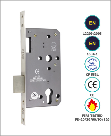 CE EURO PROFILE DIN STANDARD DEAD BOLT LOCK ONLY IN SASH LOCK BODY (72MM CENTRE) 