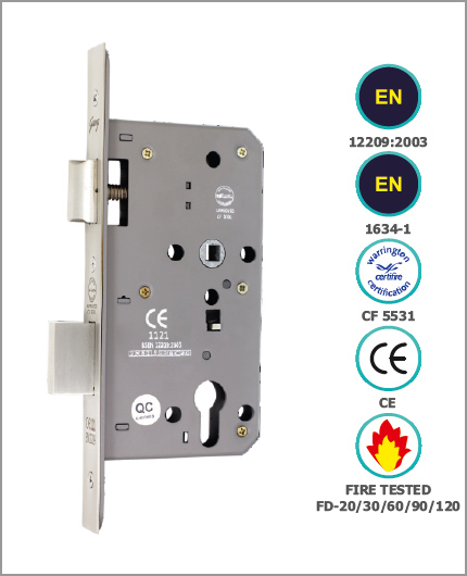 CE EURO PROFILE DIN STANDARD LOCK BODY SINGLE THROW (72MM CENTRE)