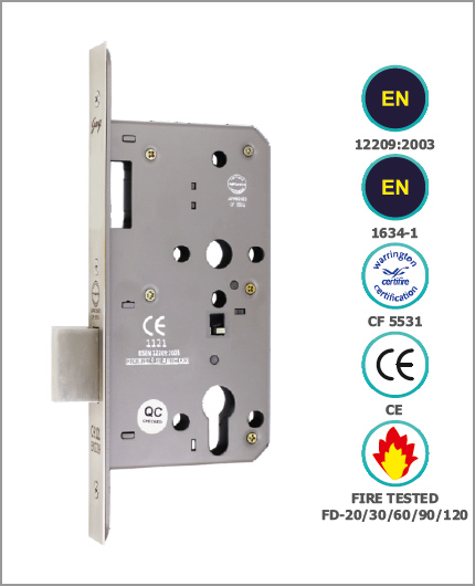 CE EURO PROFILE DIN STANDARD DEAD BOLT ONLY IN LOCK BODY SINGLE TURN (72MM CENTRE)